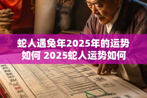 蛇人遇兔年2025年的运势如何 2025蛇人运势如何