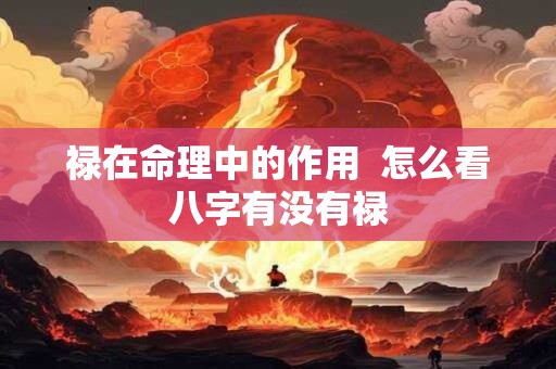 禄在命理中的作用  怎么看八字有没有禄