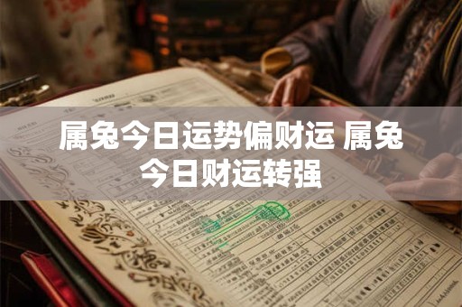 属兔今日运势偏财运 属兔今日财运转强
