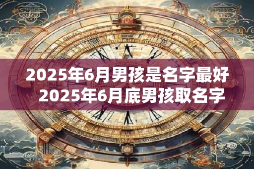 2025年6月男孩是名字最好  2025年6月底男孩取名字