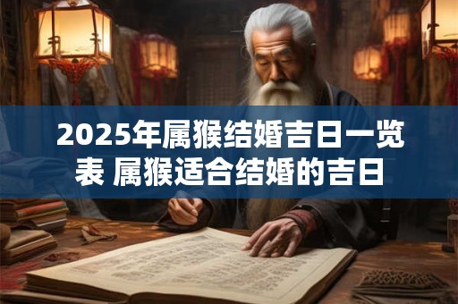 2025年属猴结婚吉日一览表 属猴适合结婚的吉日