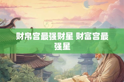 财帛宫最强财星 财富宫最强星