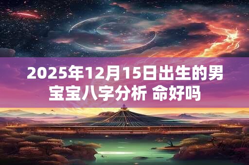 2025年12月15日出生的男宝宝八字分析 命好吗