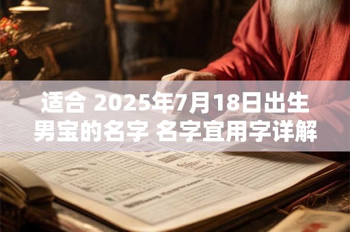 适合 2025年7月18日出生男宝的名字 名字宜用字详解