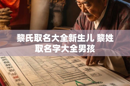 黎氏取名大全新生儿 黎姓取名字大全男孩