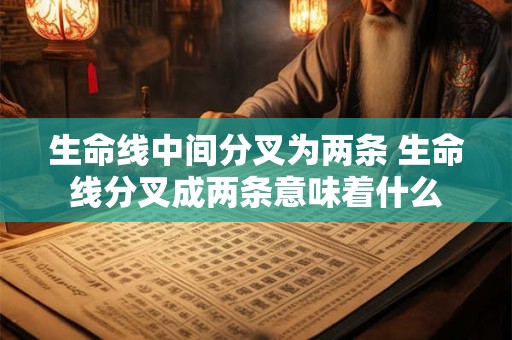 生命线中间分叉为两条 生命线分叉成两条意味着什么