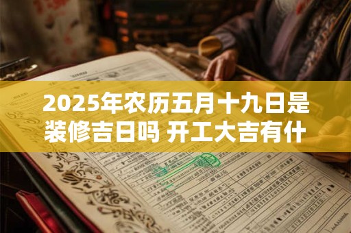 2025年农历五月十九日是装修吉日吗 开工大吉有什么讲究