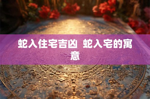 蛇入住宅吉凶  蛇入宅的寓意