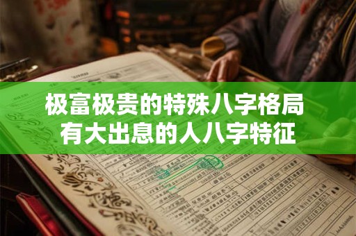 极富极贵的特殊八字格局 有大出息的人八字特征