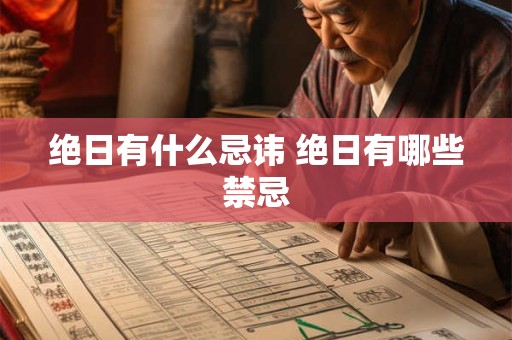 绝日有什么忌讳 绝日有哪些禁忌
