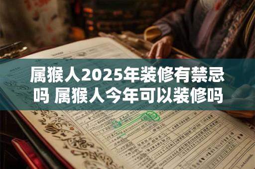属猴人2025年装修有禁忌吗 属猴人今年可以装修吗