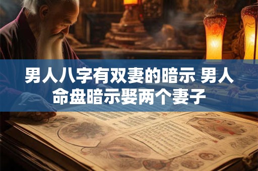 男人八字有双妻的暗示 男人命盘暗示娶两个妻子