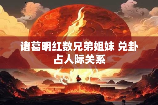 诸葛明红数兄弟姐妹 兑卦占人际关系
