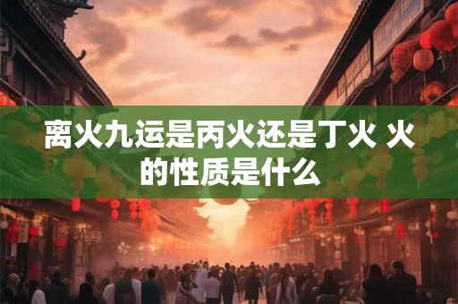 离火九运是丙火还是丁火 火的性质是什么