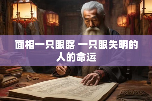 面相一只眼瞎 一只眼失明的人的命运