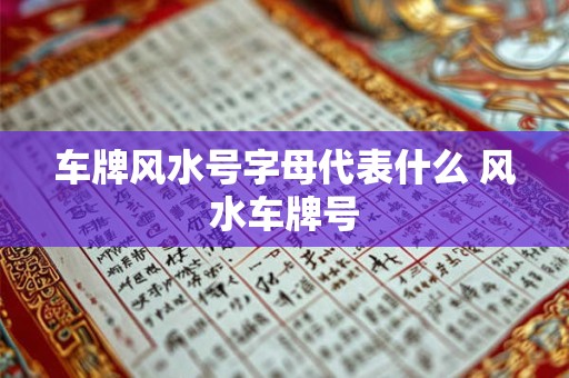 车牌风水号字母代表什么 风水车牌号
