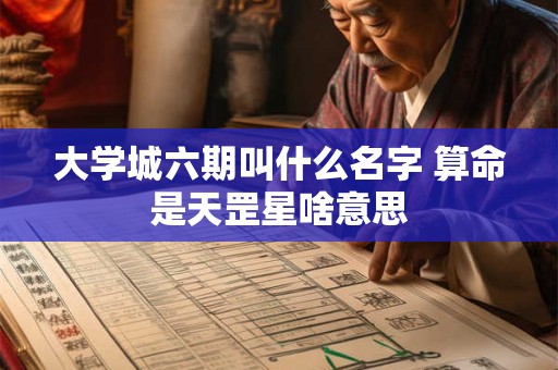 大学城六期叫什么名字 算命是天罡星啥意思