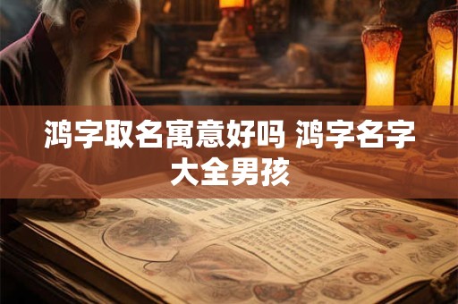 鸿字取名寓意好吗 鸿字名字大全男孩