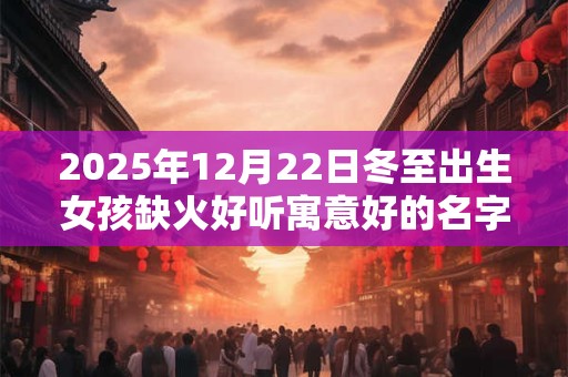 2025年12月22日冬至出生女孩缺火好听寓意好的名字