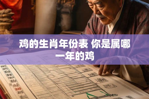 鸡的生肖年份表 你是属哪一年的鸡