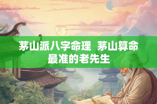 茅山派八字命理  茅山算命最准的老先生