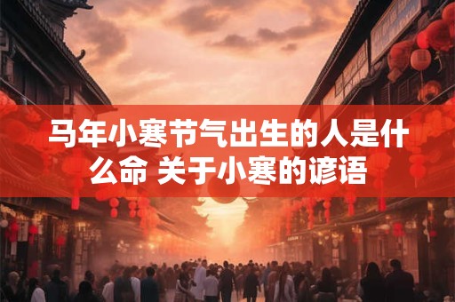 马年小寒节气出生的人是什么命 关于小寒的谚语