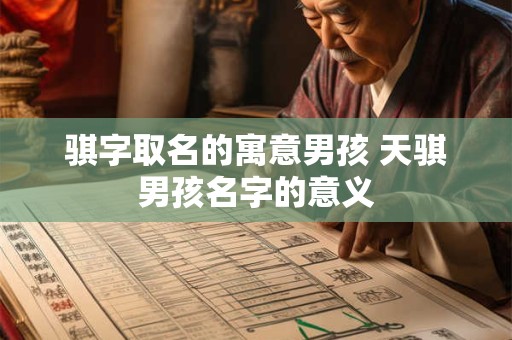 骐字取名的寓意男孩 天骐男孩名字的意义