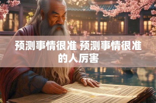 预测事情很准 预测事情很准的人厉害