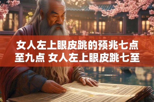 女人左上眼皮跳的预兆七点至九点 女人左上眼皮跳七至九点预兆什么