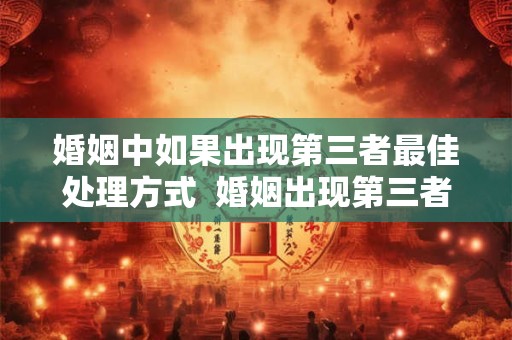 婚姻中如果出现第三者最佳处理方式  婚姻出现第三者怎么解决