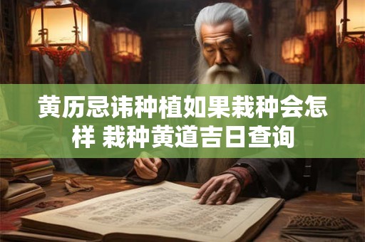 黄历忌讳种植如果栽种会怎样 栽种黄道吉日查询