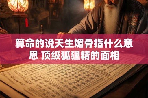 算命的说天生媚骨指什么意思 顶级狐狸精的面相 算命的说天生媚骨指什么意思 顶级狐狸精的面相