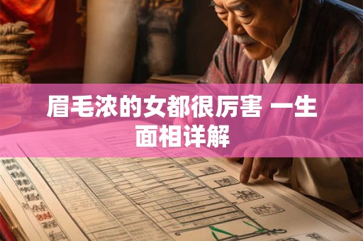 眉毛浓的女都很厉害 一生面相详解