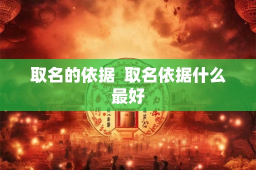 取名的依据  取名依据什么最好