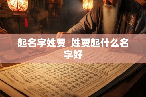 起名字姓贾  姓贾起什么名字好