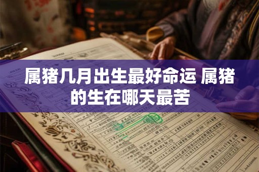 属猪几月出生最好命运 属猪的生在哪天最苦 属猪几月出生最好命运 属猪的生在哪天最苦