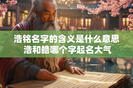浩铭名字的含义是什么意思 浩和皓哪个字起名大气