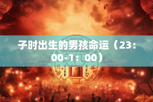 子时出生的男孩命运（23：00-1：00）