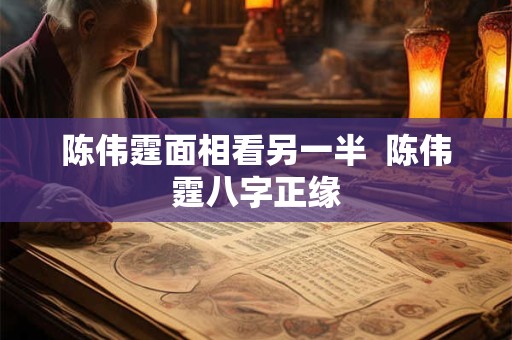 陈伟霆面相看另一半  陈伟霆八字正缘