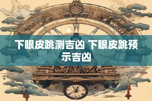 下眼皮跳测吉凶 下眼皮跳预示吉凶