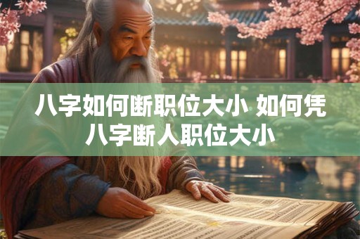 八字如何断职位大小 如何凭八字断人职位大小
