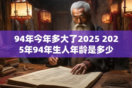 94年今年多大了2025 2025年94年生人年龄是多少