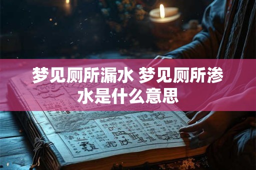 梦见厕所漏水 梦见厕所渗水是什么意思