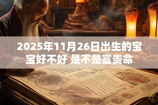 2025年11月26日出生的宝宝好不好 是不是富贵命