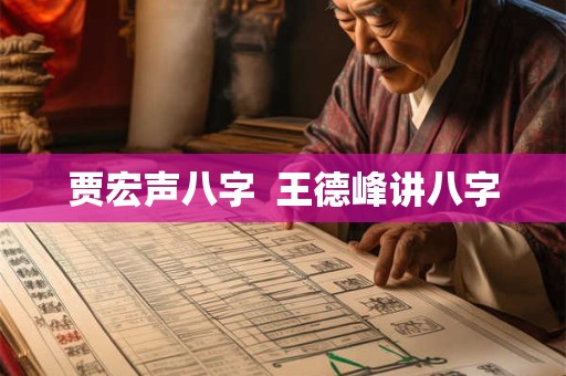 贾宏声八字  王德峰讲八字