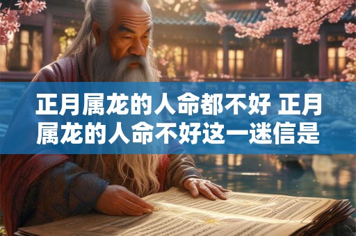 正月属龙的人命都不好 正月属龙的人命不好这一迷信是否科学准确