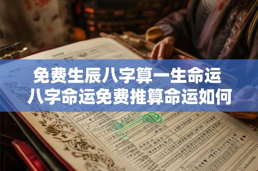 免费生辰八字算一生命运 八字命运免费推算命运如何