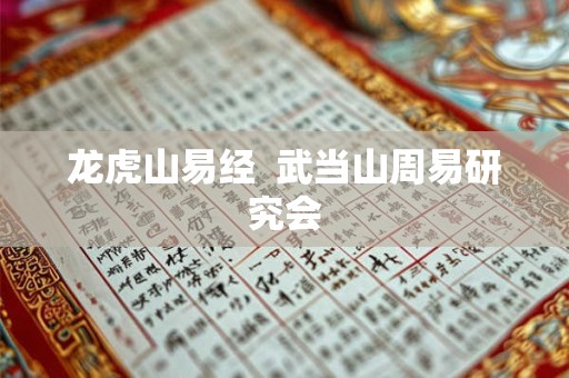 龙虎山易经  武当山周易研究会