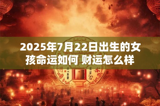 2025年7月22日出生的女孩命运如何 财运怎么样