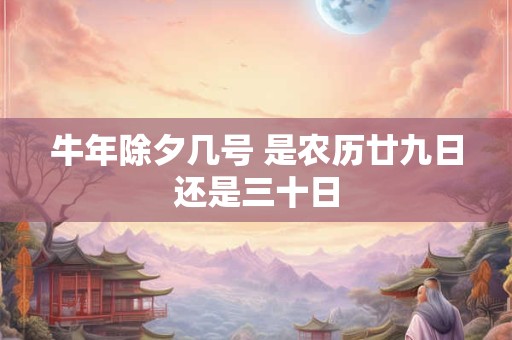 牛年除夕几号 是农历廿九日还是三十日